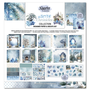 3Quarter Designs Ensemble de papier 12x12 & Diecuts - Winter Chronicles