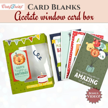 CrafTreat Boîte à cartes vierge - Acetate Window Card Box (Boîte à cartes avec fenêtre en acétate)