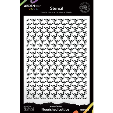 Arden Creative - Stencil 6x8 Maker Series Flourished Lattice