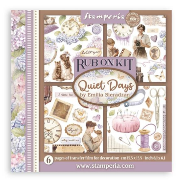 Stamperia Quiet Days Assortment Rub-On 6.1"x6.1", 6/Pkg