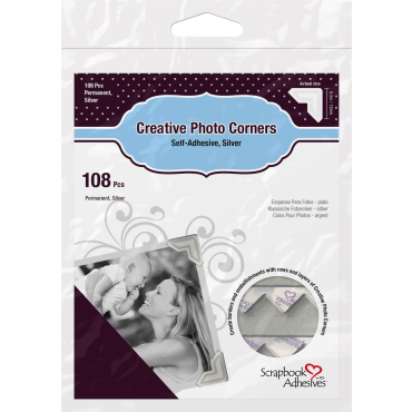 Scrapbook Adhesives Coins de papier adhésifs pour photos, Paquet de 108 - Argent