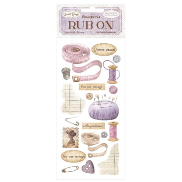 Stamperia Quiet Days Rub-On 4"X8.5" - Sewing