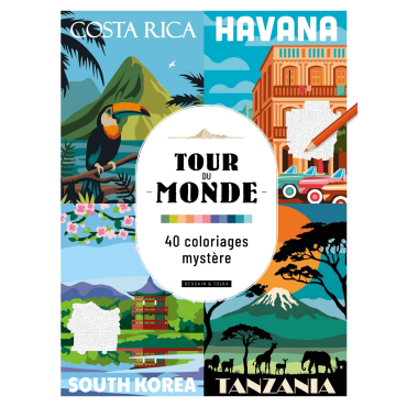 Tour du monde - 40 coloriages mystère