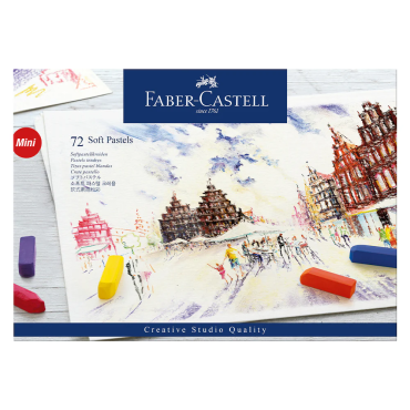 Faber-Castell Soft pastels mini, cardboard wallet of 72 - #128272