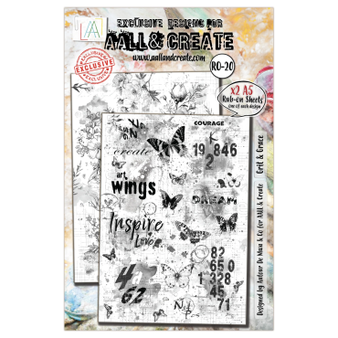 Aall and Create - A5 Rub-Ons - Grit & Grace #20