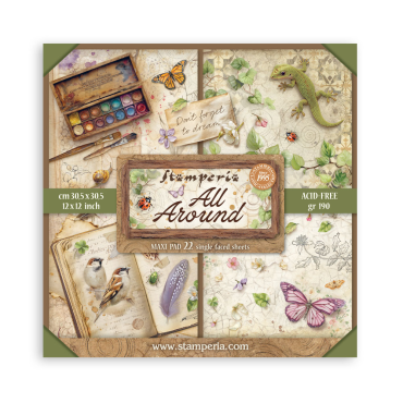 Stamperia All Around - Ensemble de papier Simple Face 12"x12", 22 feuilles