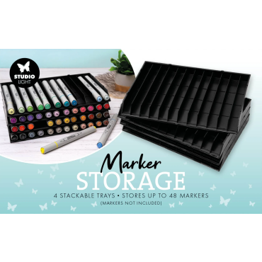 SL Plateaux de rangement, 4 plateaux empilables, pour 48 outils et marqueurs (4 pièces)