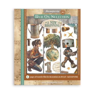 Stamperia A new Beginning - Assortiment de Rub-On 20,5x23cm - 6/Pqt