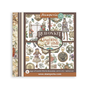 Stamperia Gardens of Time - Rub on 15,5x15,5cm, 6 pages