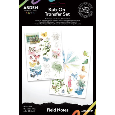 Arden Creative Field Notes 6in x 8in Rub-On Transfer Set