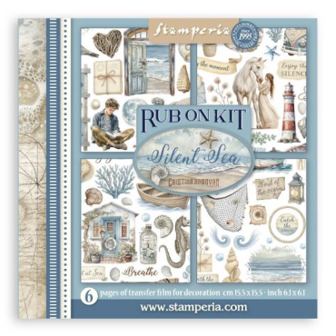 Stamperia Silent Sea Assortiment de Rub-On 6.1"x6.1", 6/Pqt