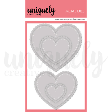 UNIQUELY Matrices de coupe - Stitched Nesting & Scalloped Hearts