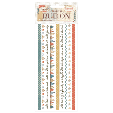 Stamperia Rub-on 10,16x21,6cm - Family stripes