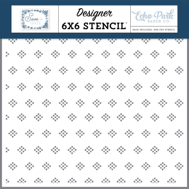 Echo Park Save The Date Stencil 6"X6" - Bridal Dot Diamonds