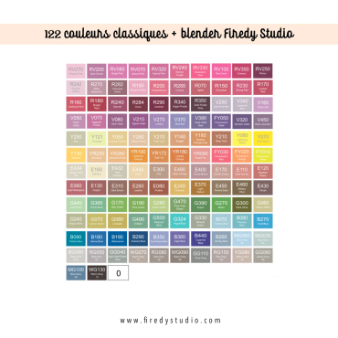 Firedy Studio - Ensemble Complémentaire 122 Crayons à l'alcool