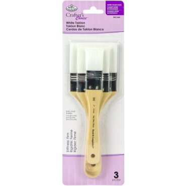 Royal Langnickel - Crafter's Choice Lot de 3 pinceaux plats en taklon blanc