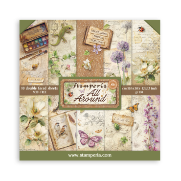 Stamperia All Around - Ensemble de papier Double Face 12"x12", 10 feuilles