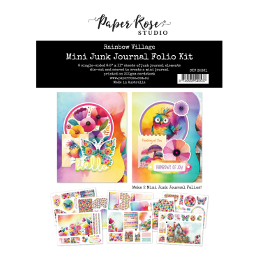 Paper Rose Ensemble Folio Mini Junk Journal - Rainbow Village - 35361