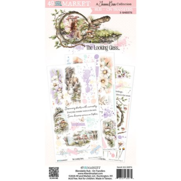49 And Market - The Looking Glass - Blendable Rub-On Transfer Set 6"X12"