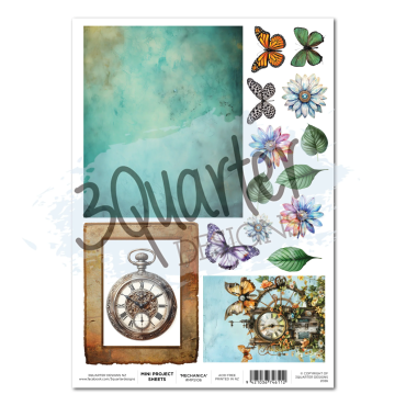 3Quarter Designs Floral Mechanica - Feuille de Mini Projet