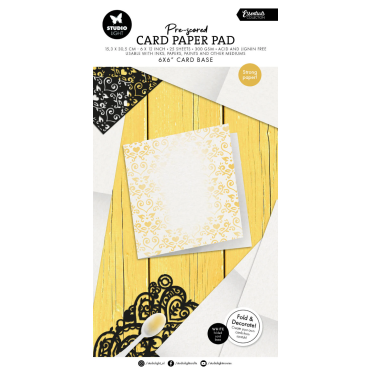 SL Bloc de papier cartonné pré-plié blanc 15 x 15 cm (6 x 6 pouces) - 25 feuilles