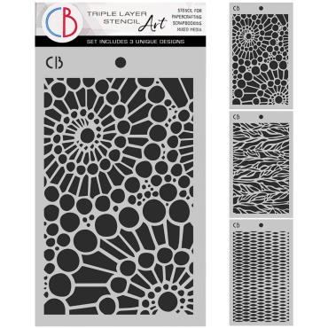 Ciao Bella Assortiment de Stencil - An Artist Journey  5" x 8" (3 motifs uniques)