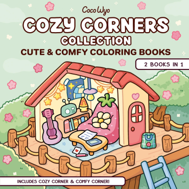 Cozy Corner Collection - Cute & Comfy Coloring Book - Cosy colo 2 livres en 1 - Coco Wyo (Version Anglaise)