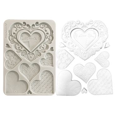 Stamperia Moule en silicone A5 - Family hearts