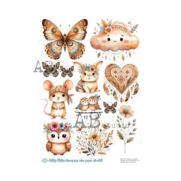 AB Studio Decoupage rice paper A4 Milky Valley ID-584