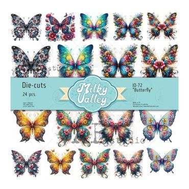 AB STUDIO DECOUPES EPHEMERES MILKY VALLEY ID-72 - 24PCS.