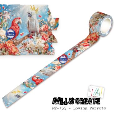 AALL and Create - 'Layer it up' Washi Tape - Loving Parrots #155