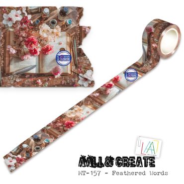 AALL and Create - 'Layer it up' Washi Tape - Feathered Words #157