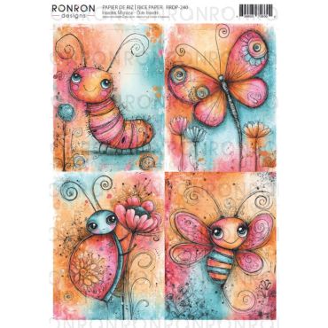 Ronron Designs Papier de Riz: Insectes Mignons
